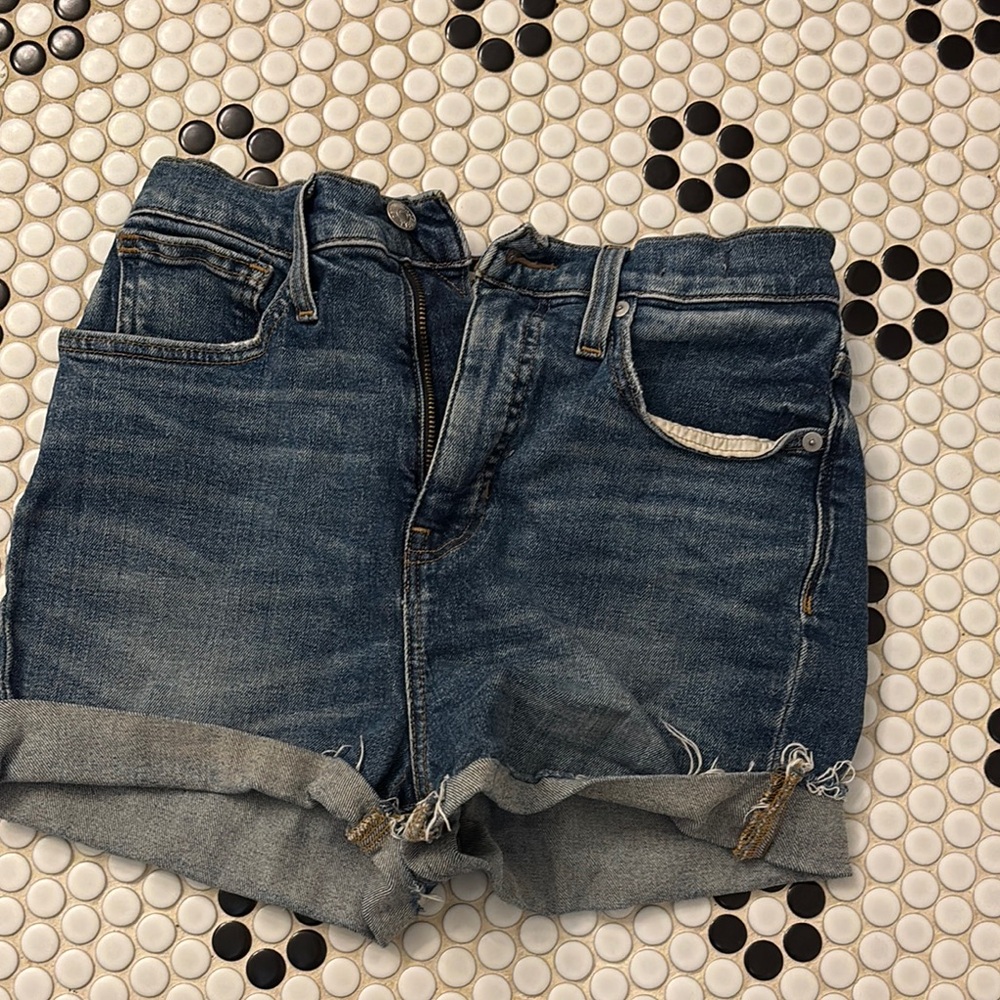 Classic Women's Denim Roll-Cuff Shorts - Blue
